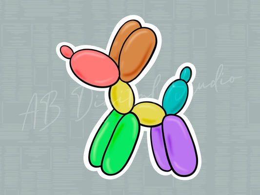 Rainbow Balloon Dog Sticker
