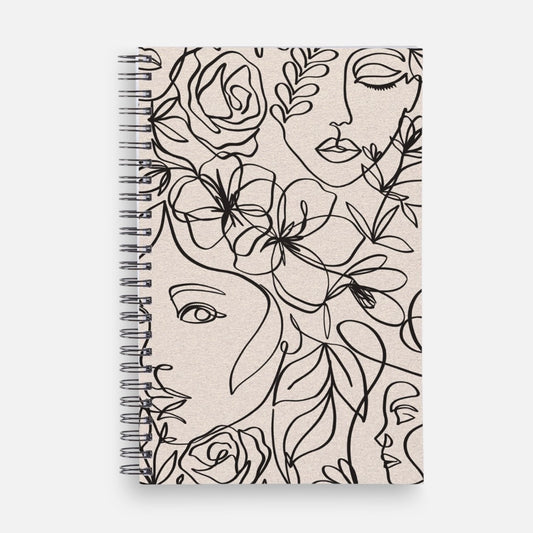Line Art Woman Notebook