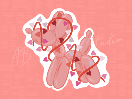 Valentine’s Balloon Dog Sticker