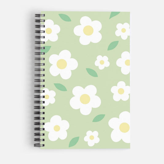 Green Daisies Floral Notebook