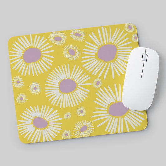 Yellow Floral Mouse Pad
