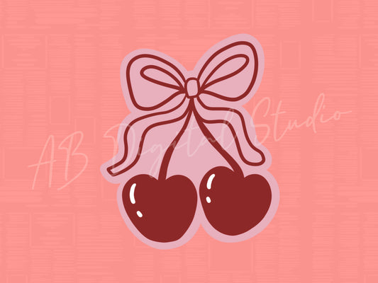 Cherry Bow Sticker