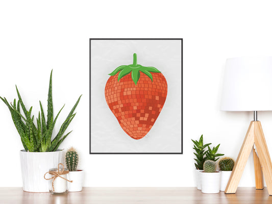 Disco Strawberry Print
