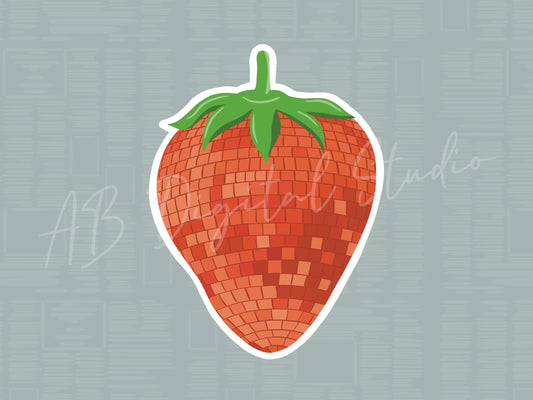 Disco Strawberry Sticker