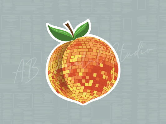 Disco Peach Sticker