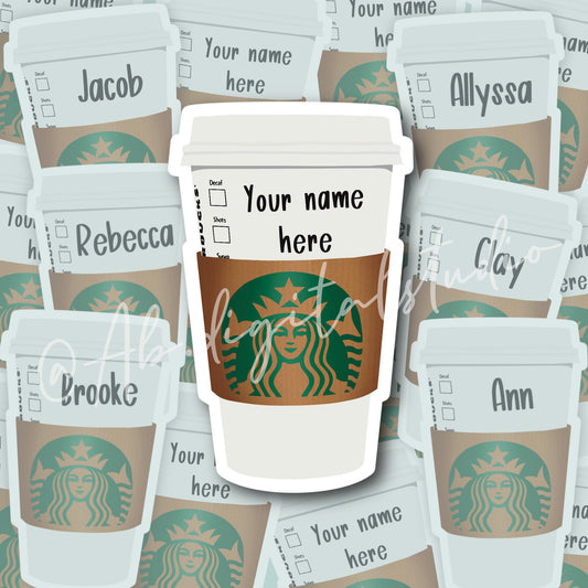 Custom Starbucks Hot Drink Sticker