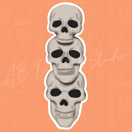 Skeleton Skull Stack Sticker