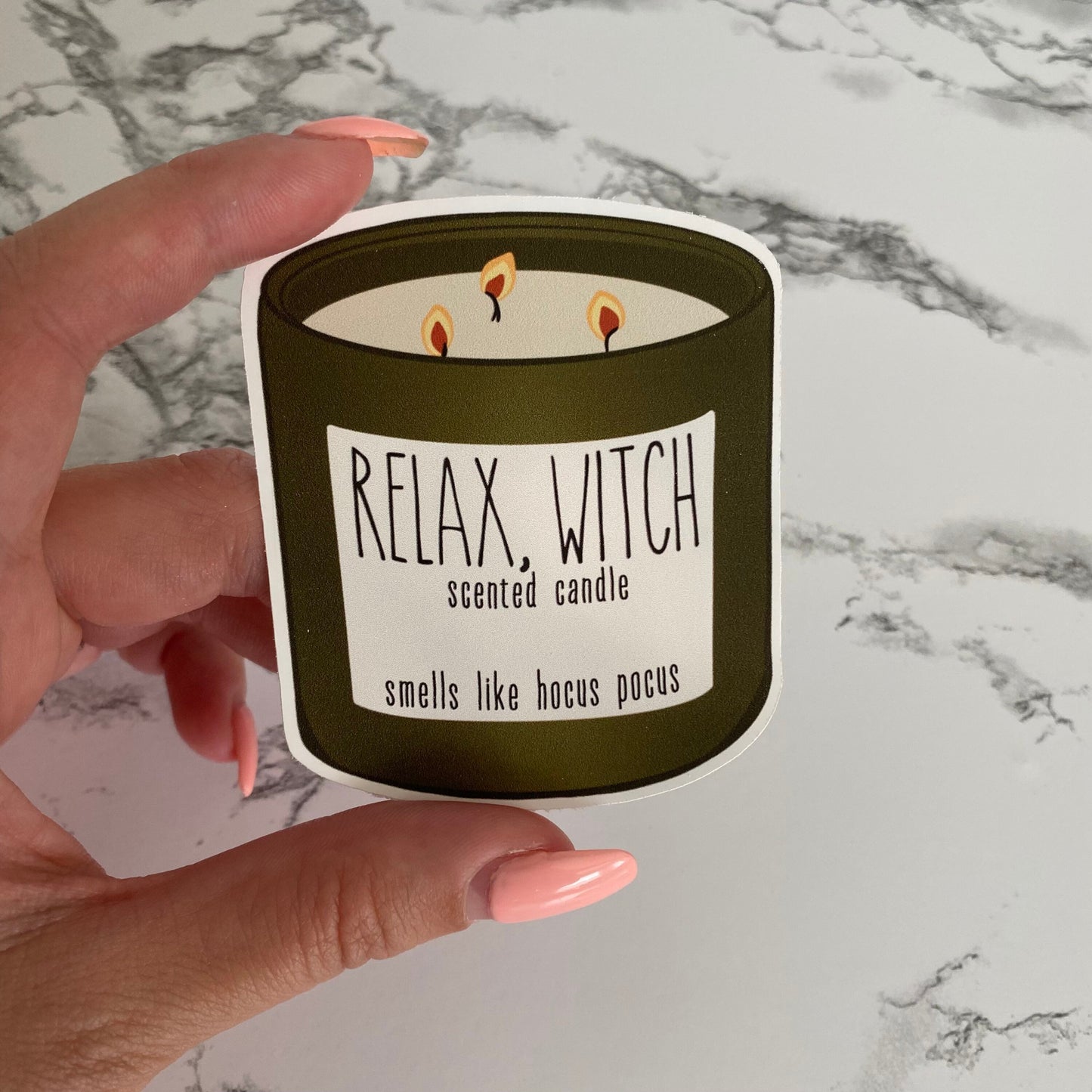 Relax Witch Candle Sticker