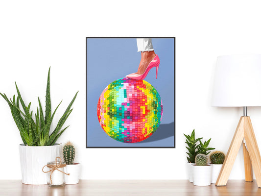 Rainbow Disco Ball Print