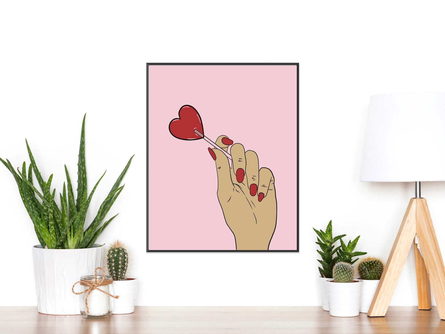 Heart Lollipop Print