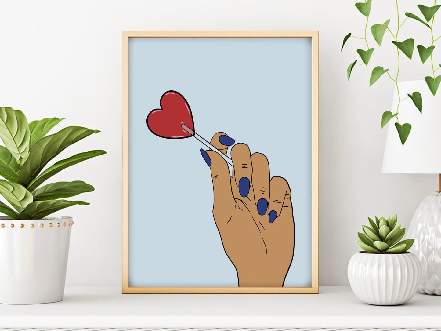 Heart Lollipop Print