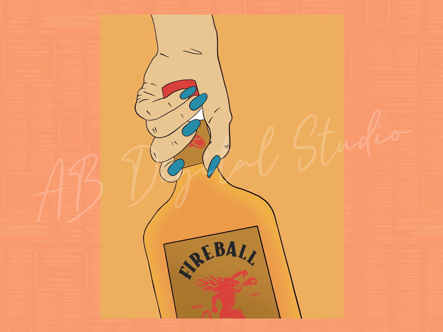 Fireball Whiskey Print