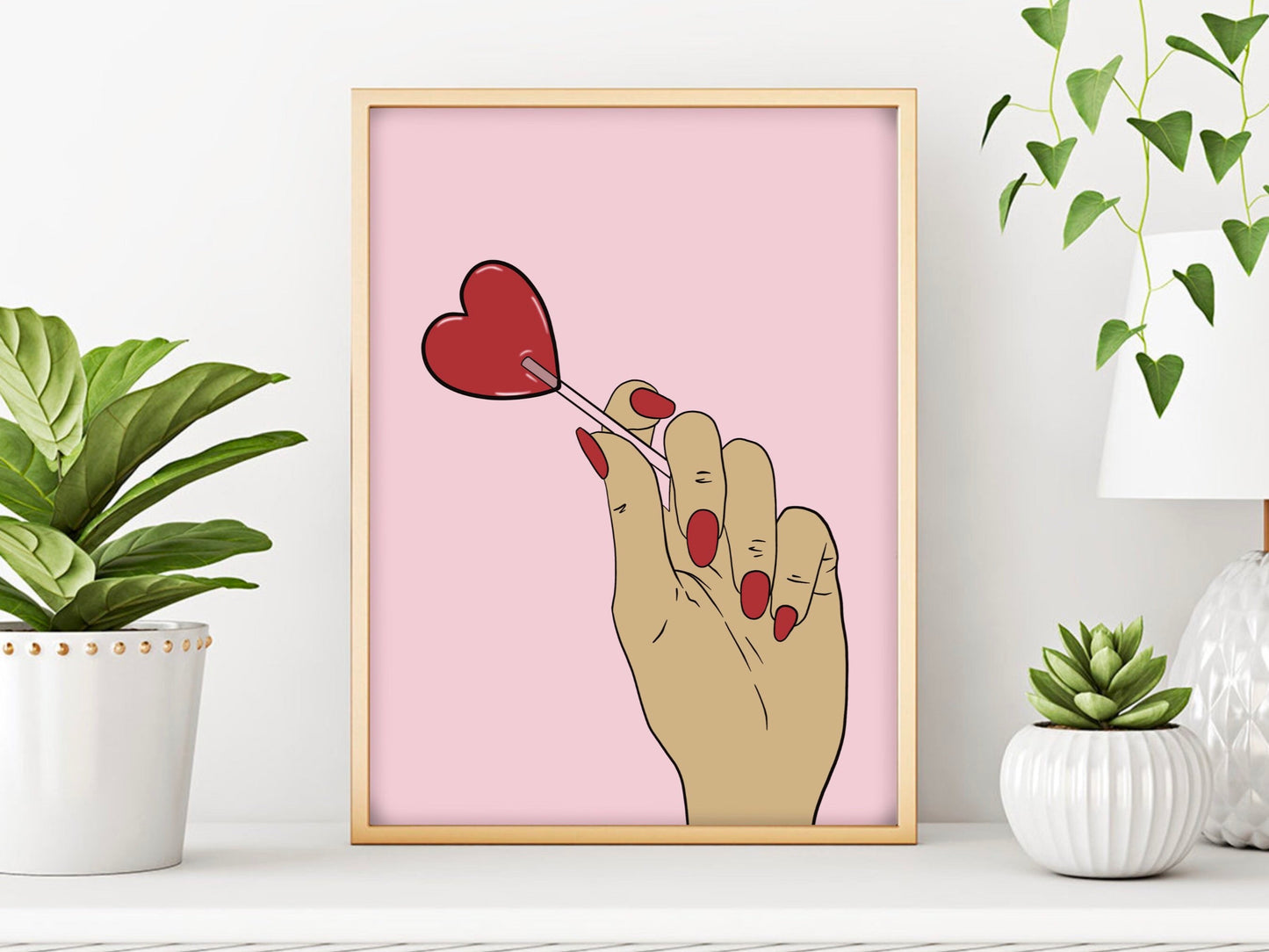 Heart Lollipop Print