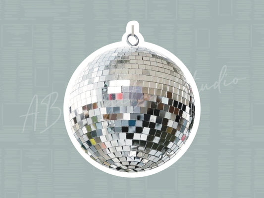 Silver Disco Ball Sticker