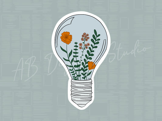 Floral Lightbulb Sticker
