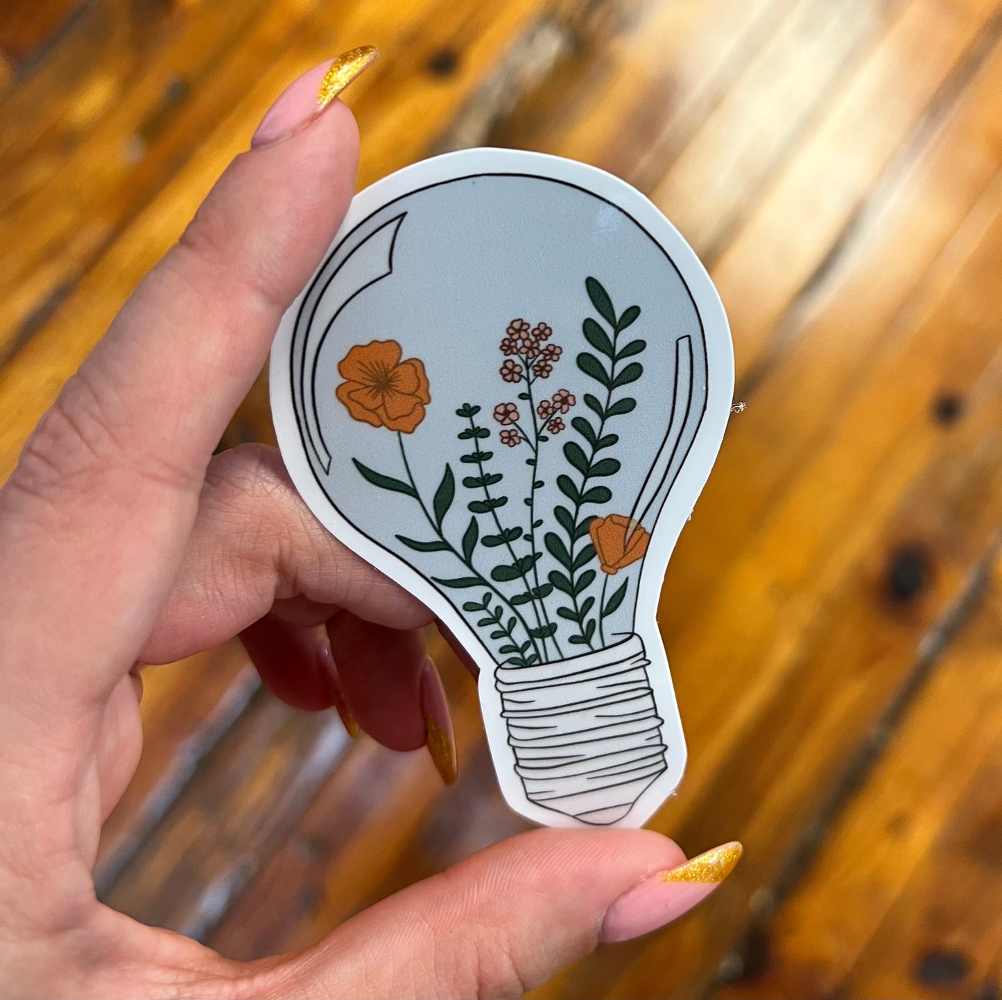 Floral Lightbulb Sticker